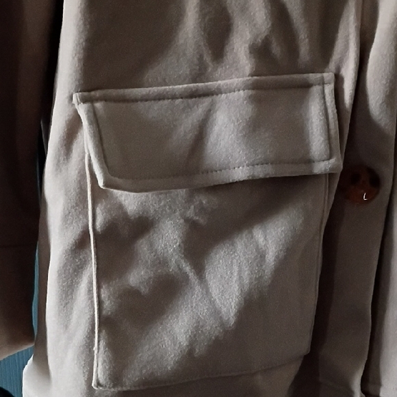 Women's Beige Super Soft Casual Button-Front Jacket - Picture 2 of 10